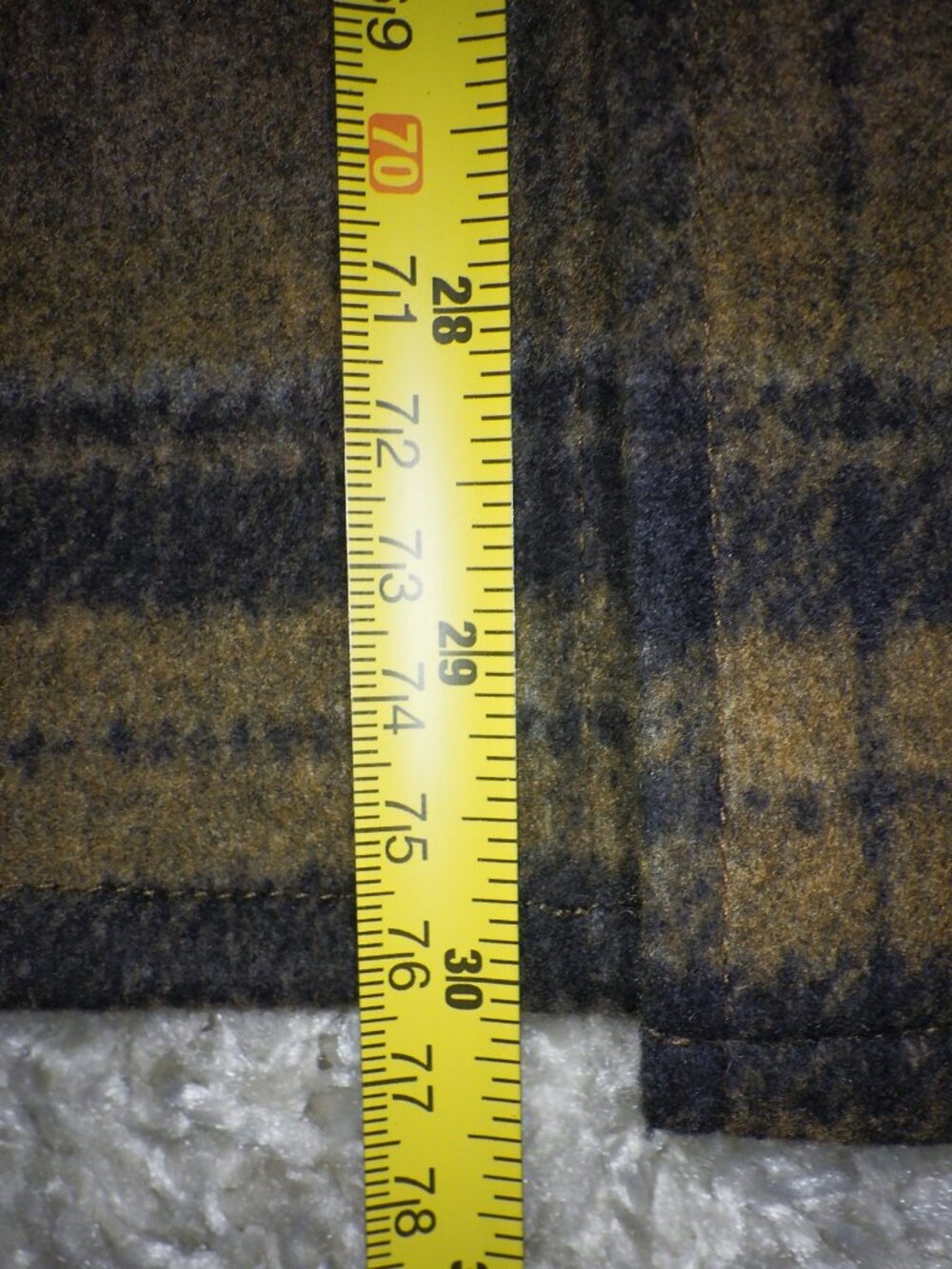 Age of Wisdom Men's Flannel Plaid Shirt Jacket Shacket Pockets Size XLarge Brown - Picture 7 of 12